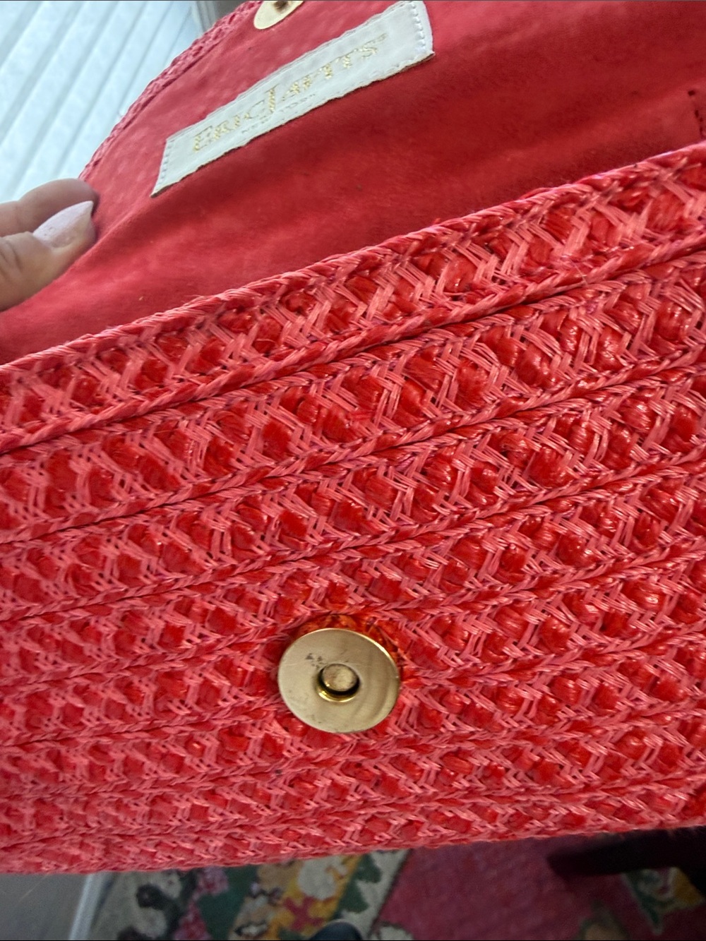 Eric Javits Coral Woven Crossbody with Gold Starfish Accent - Picture 5 of 8